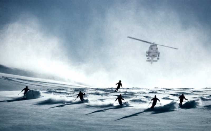 Heliskiing back in the days